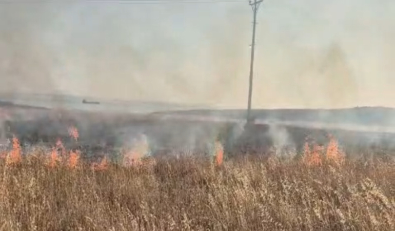 Bozcaada Ayana Mevkiinde Çıkan Yangın Büyümeden Söndürüldü