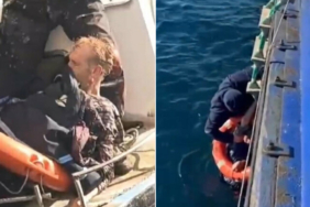 bozcaada feribotu denize atladı