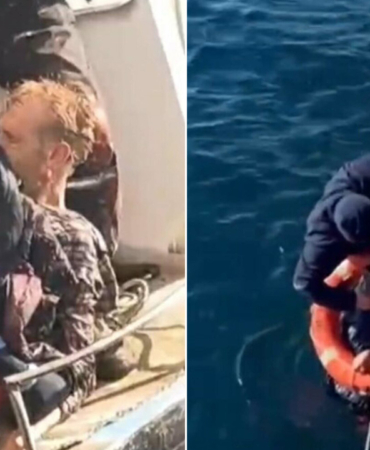 bozcaada feribotu denize atladı